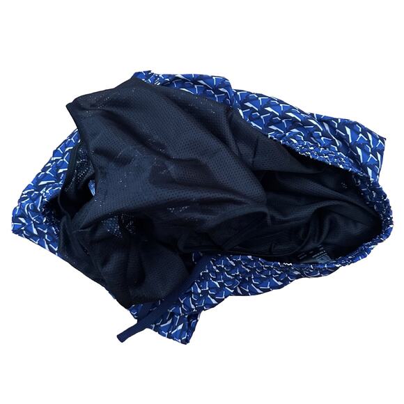 Uniqlo Short Men’s M Blue Geometric Swim Active Shorts 5.5" Mesh Liner Shorts - Picture 15 of 16